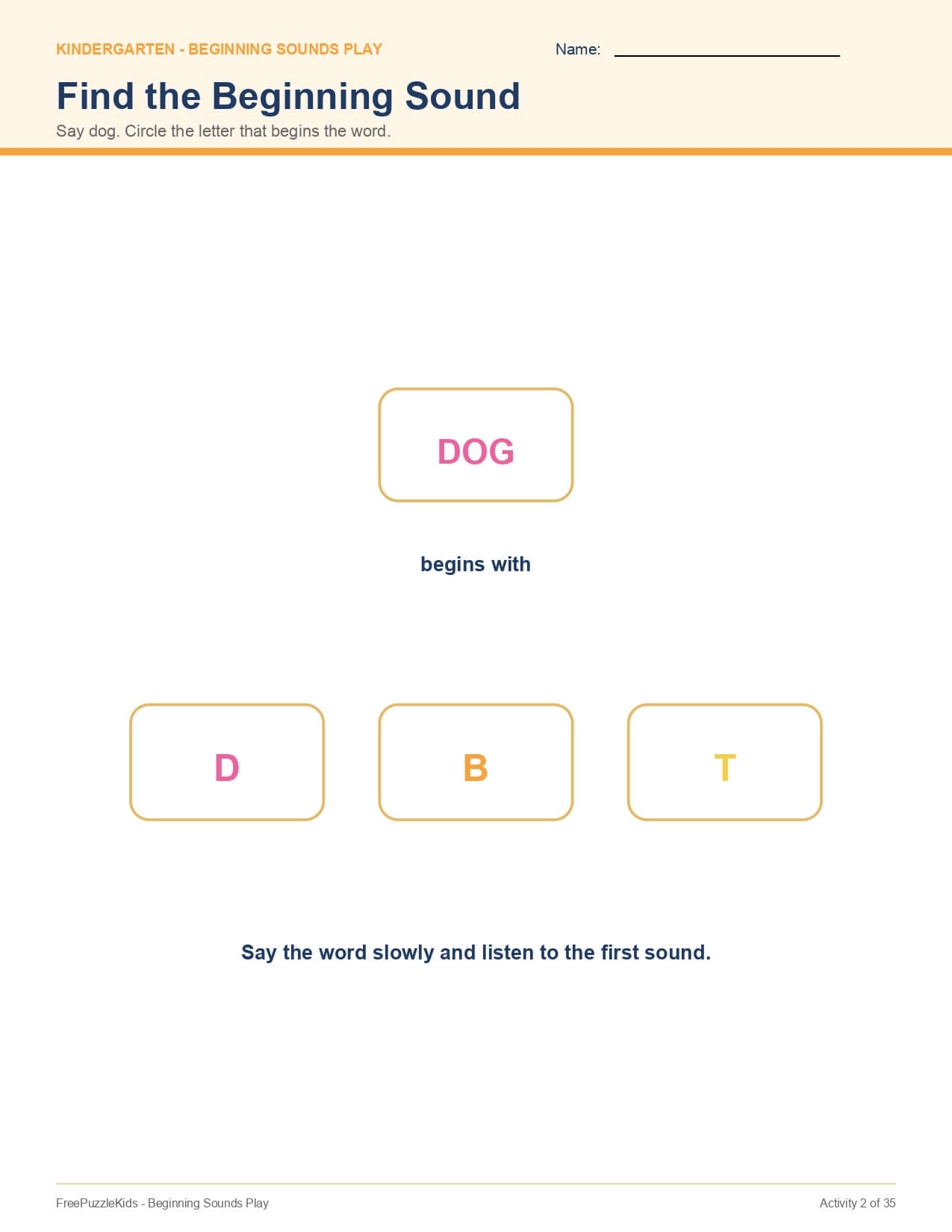 Beginning Sounds Play – worksheet preview page 3