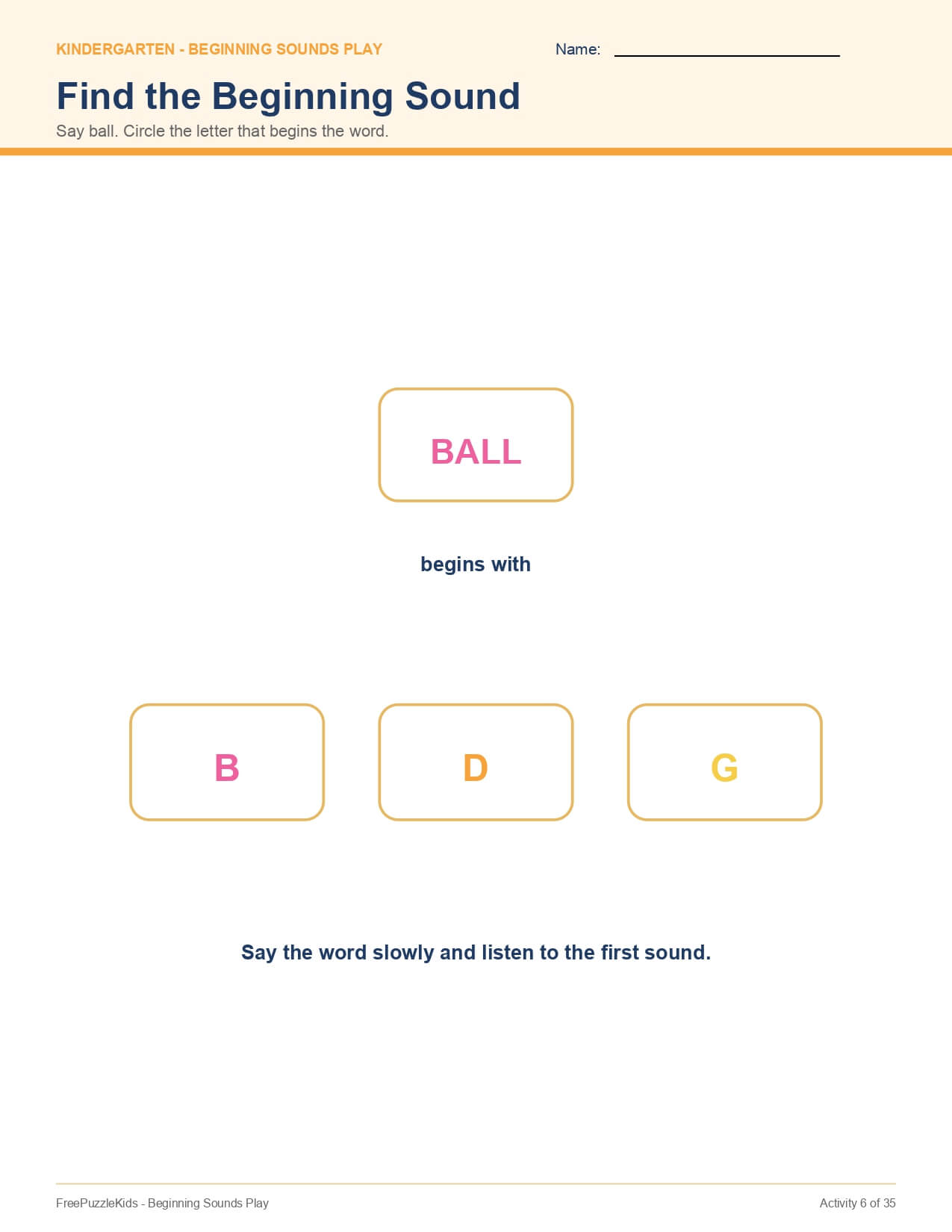Beginning Sounds Play – worksheet preview page 7
