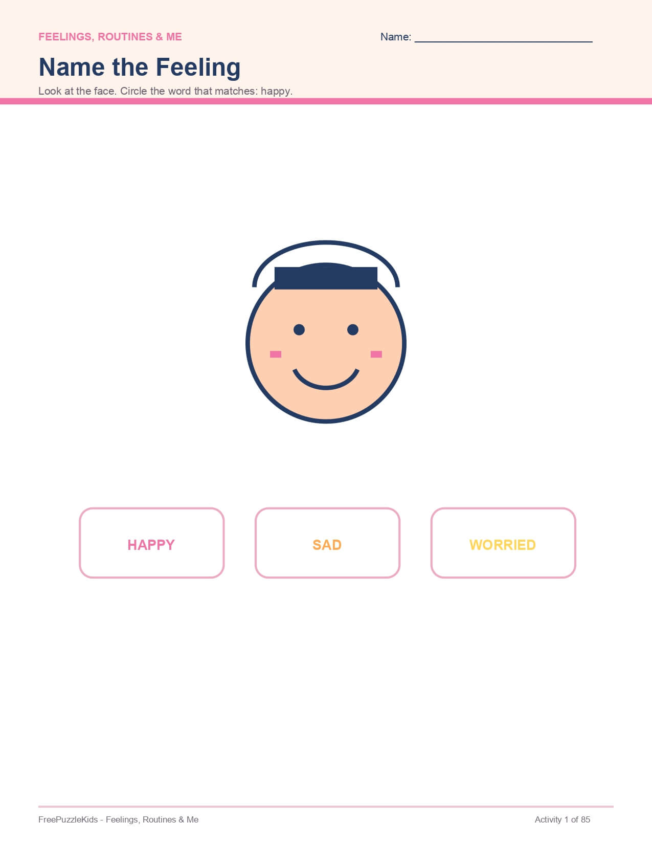 Feelings, Routines & Me – worksheet preview page 2