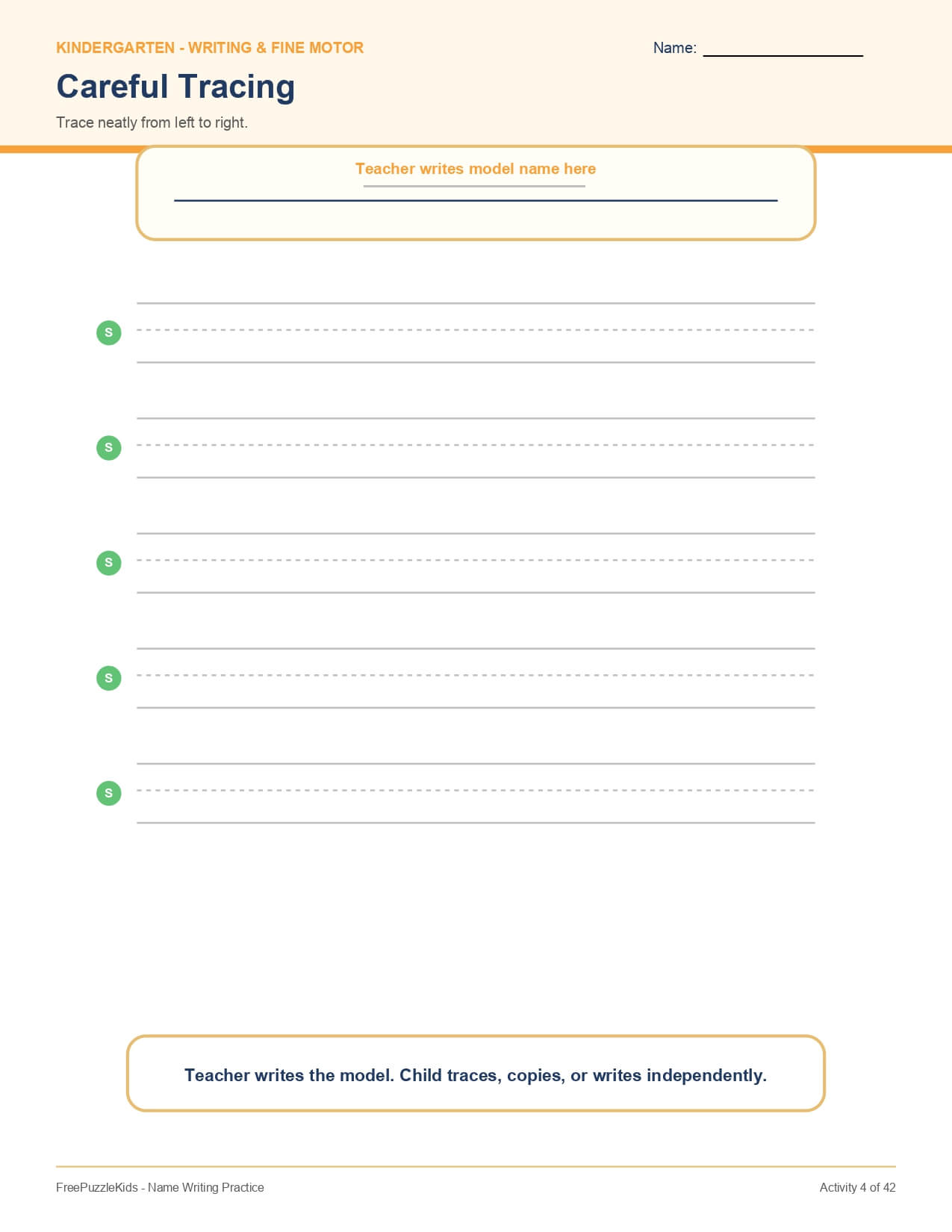 Name Writing Practice – worksheet preview page 5