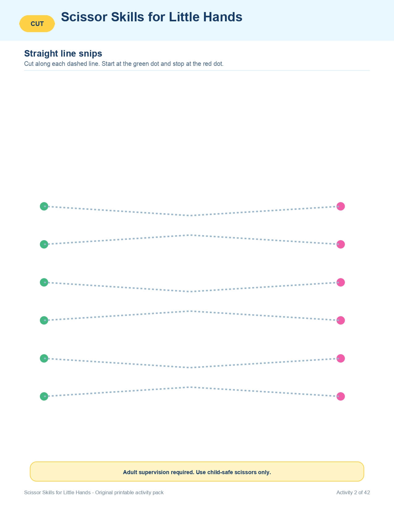 Scissor Skills for Little Hands – worksheet preview page 3