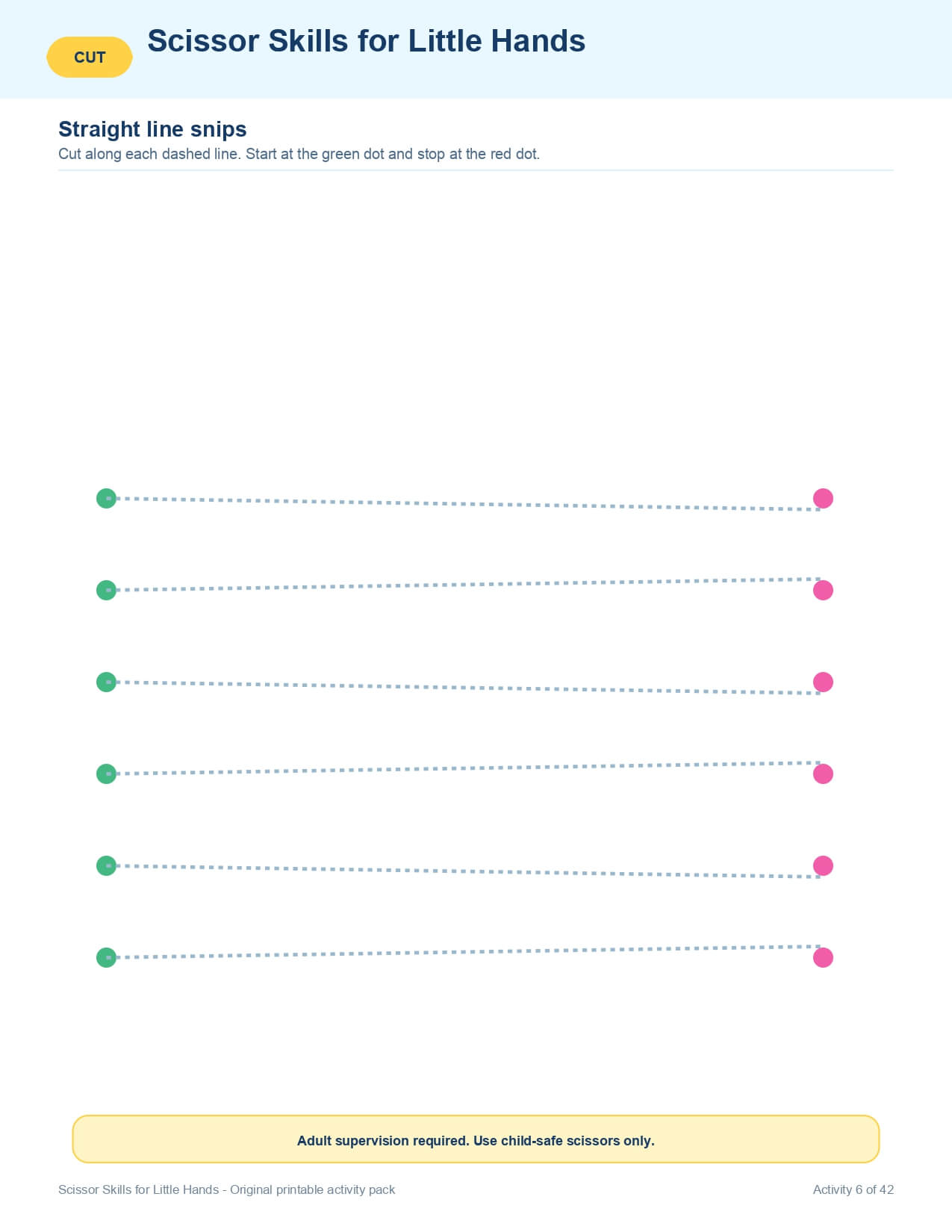 Scissor Skills for Little Hands – worksheet preview page 7