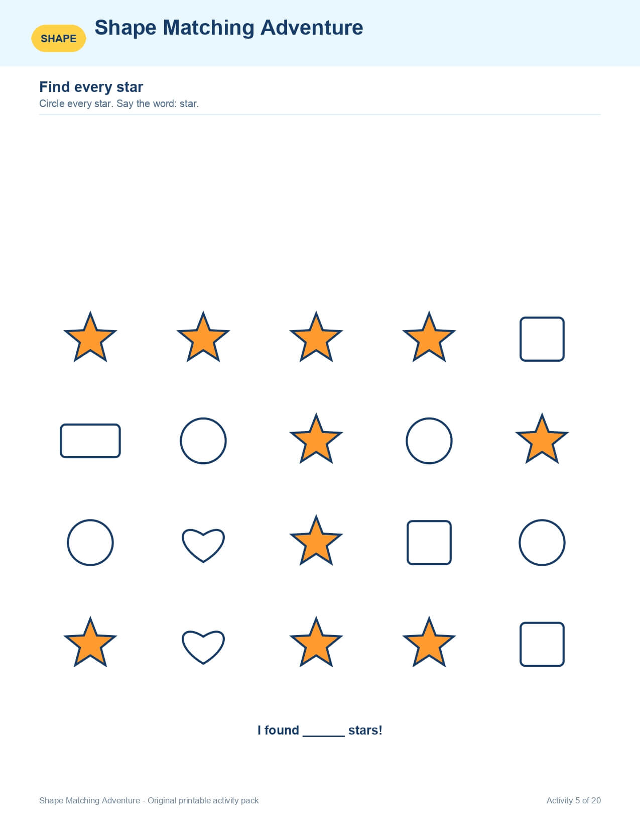 Shape Matching Adventure – worksheet preview page 6