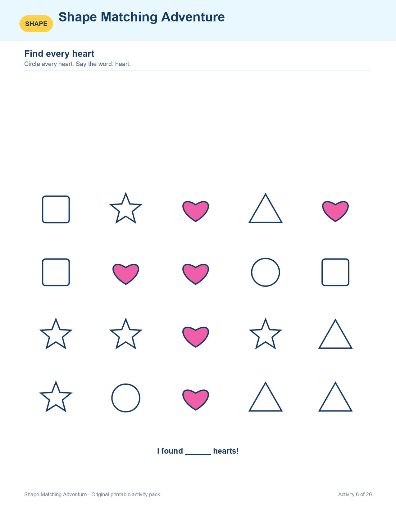 Shape Matching Adventure – worksheet preview page 7